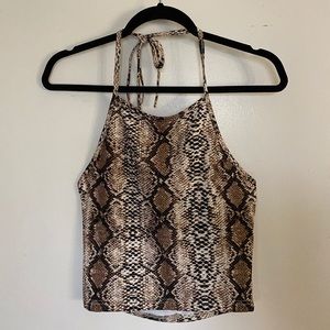 Snake Skin Print Halter Top